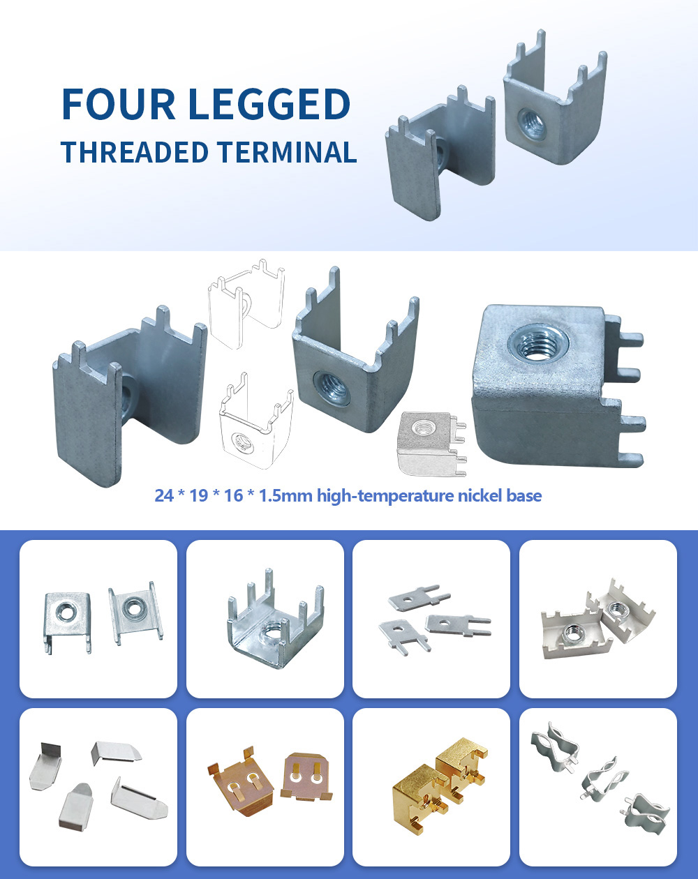 4 Pin M6 PCB Screw Termnal